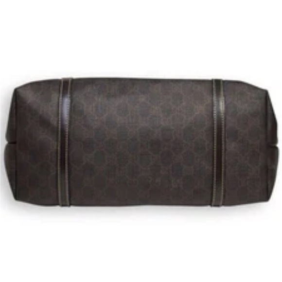 Gucci Vintage GG Supreme Tote Bag Shoulder Bag Brown PVC & Leather Large - Picture 4 of 13